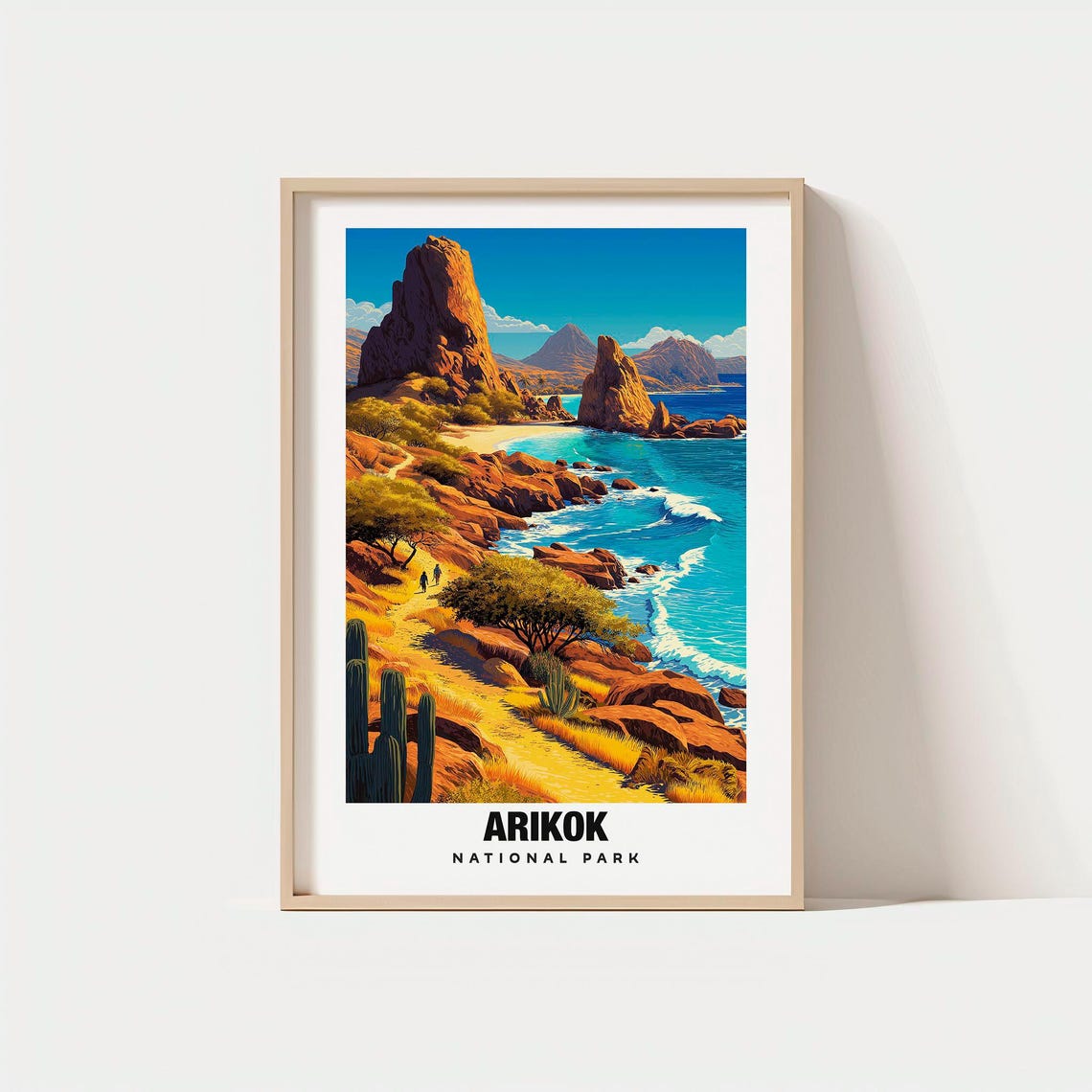 Arikok National Park Aruba Desert Coast Cactus Travel Poster