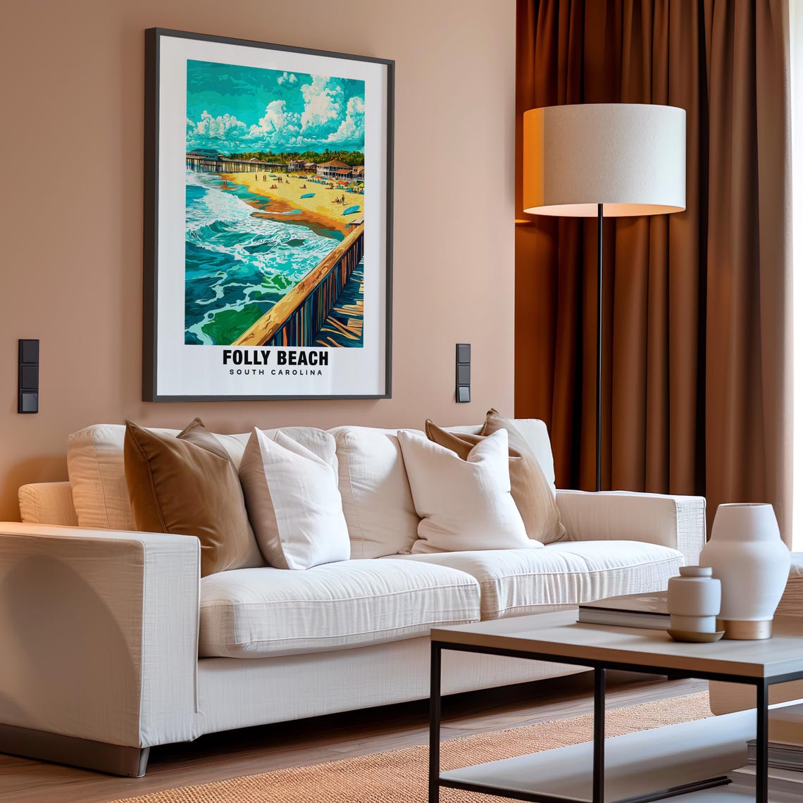 Folly Beach Print South Carolina Poster Folly Beach Views Folly Beach Landmarks Folly Beach City South Carolina Charm Folly Beach - Image 4