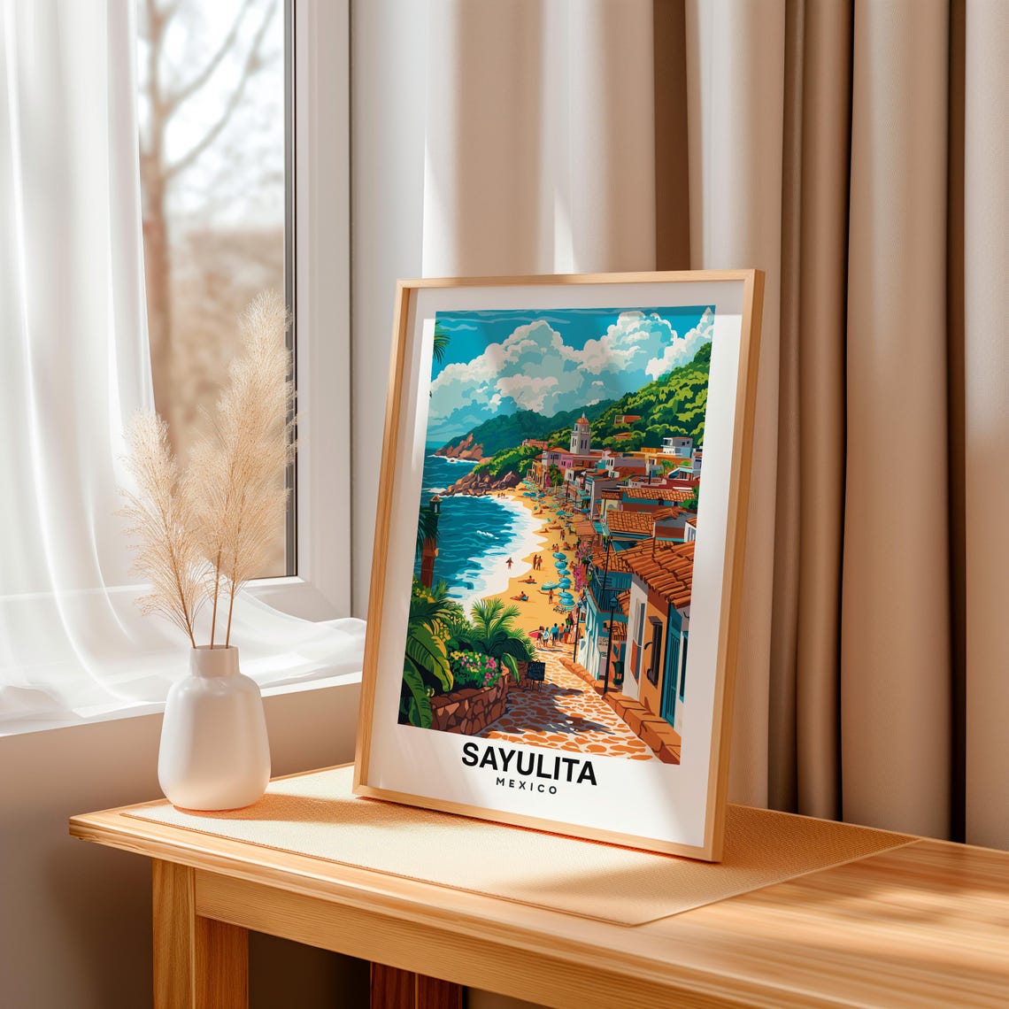 Sayulita Travel Print Sayulita Mexico Travel Gift City Poster Birthday Present Mexico Culture Wedding Art - Image 3