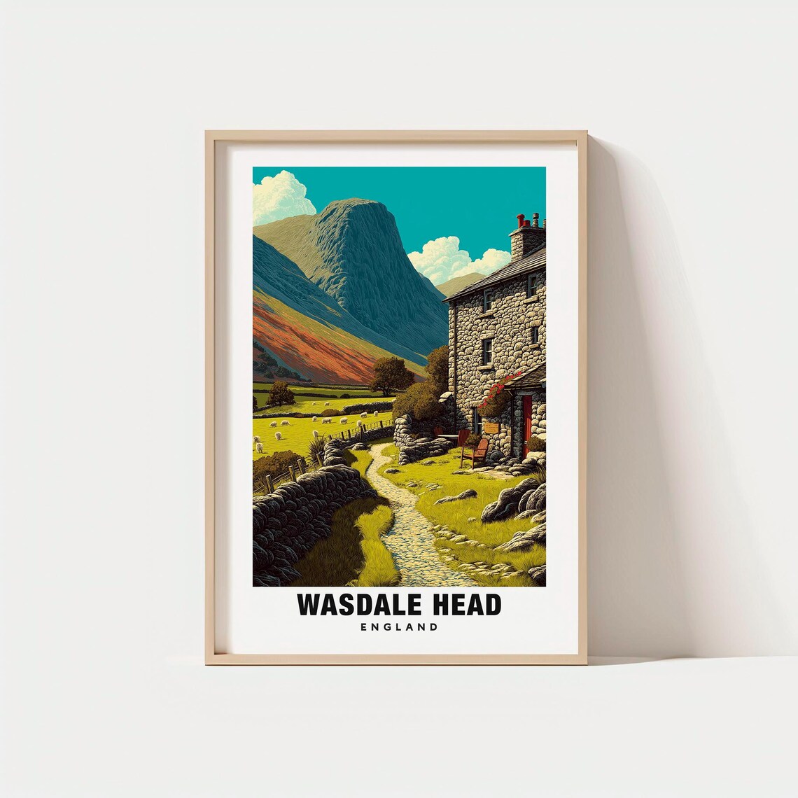 Wasdale, England Travel Poster, Lake District Views