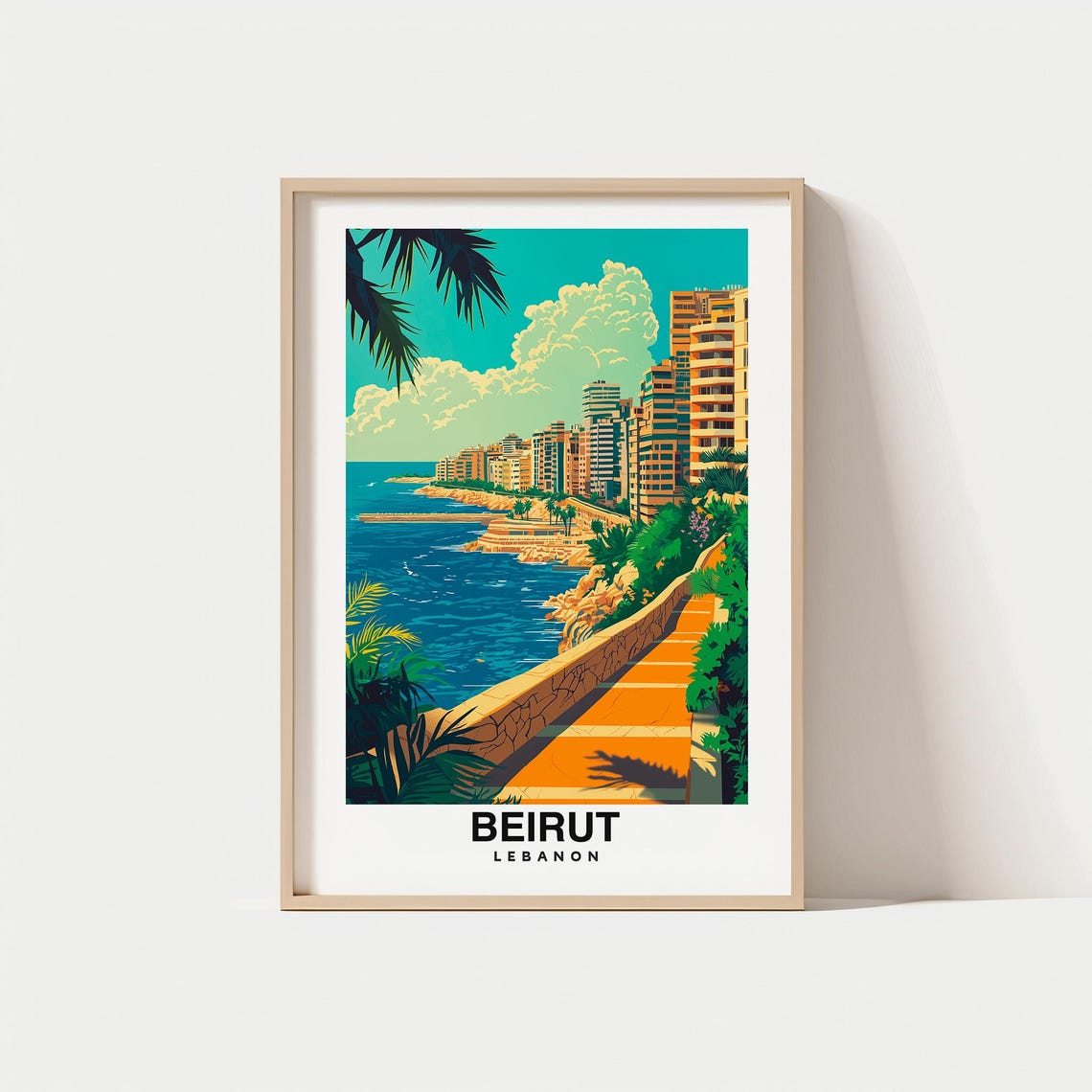 Beirut Travel Poster Lebanon Cityscape Art Travel Inspired Home Decor Beirut Landmark Illustration Lebanon Travel Poster Beirut Poster