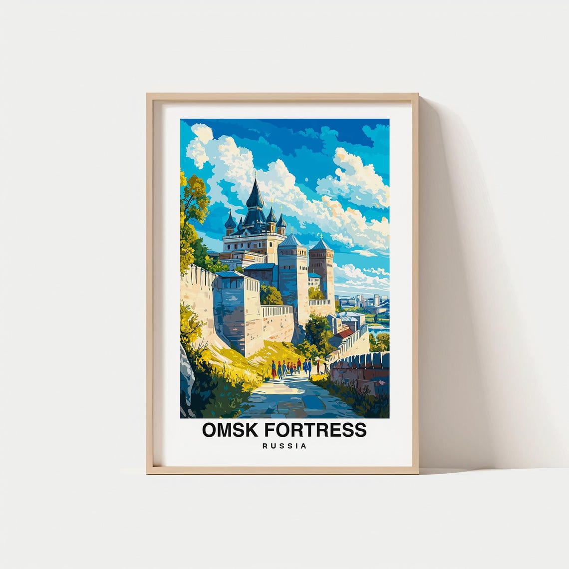 Omsk Fortress Print Russia Poster Travel Wall Art Historic Print Scenic View Architectural Landmark Siberian Heritage Travel Poster
