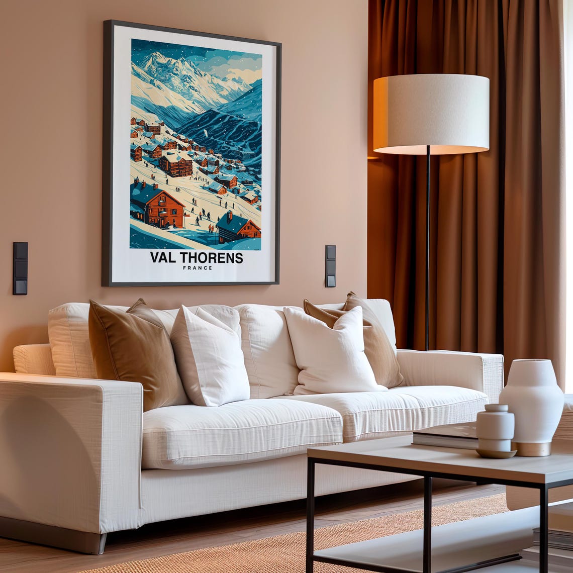 Val Thorens Travel Print Val Thorens Ski Poster France Ski Poster Val Thorens Ski Resort Print French Culture Europe - Image 4