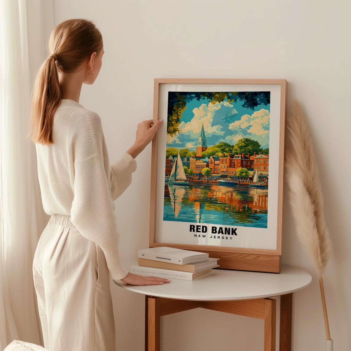 Red Bank Print New Jersey Poster Red Bank Views Red Bank Art New Jersey Charm Red Bank Beauty Historic Town Scenic Landscape - Image 2