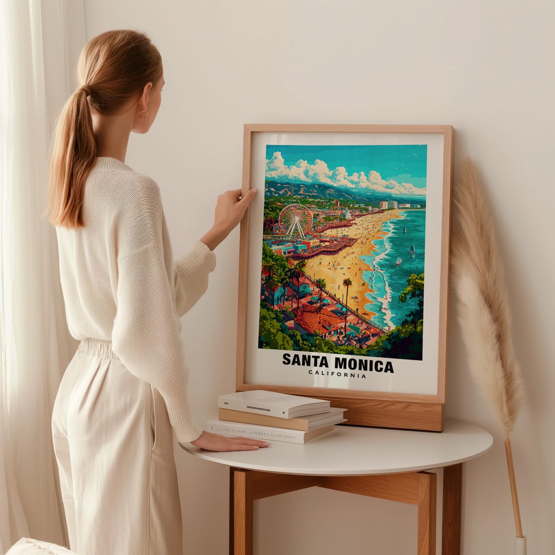Santa Monica Print California Poster Santa Monica Views Santa Monica Landmarks Santa Monica City California Charm Santa Monica Beauty - Image 2