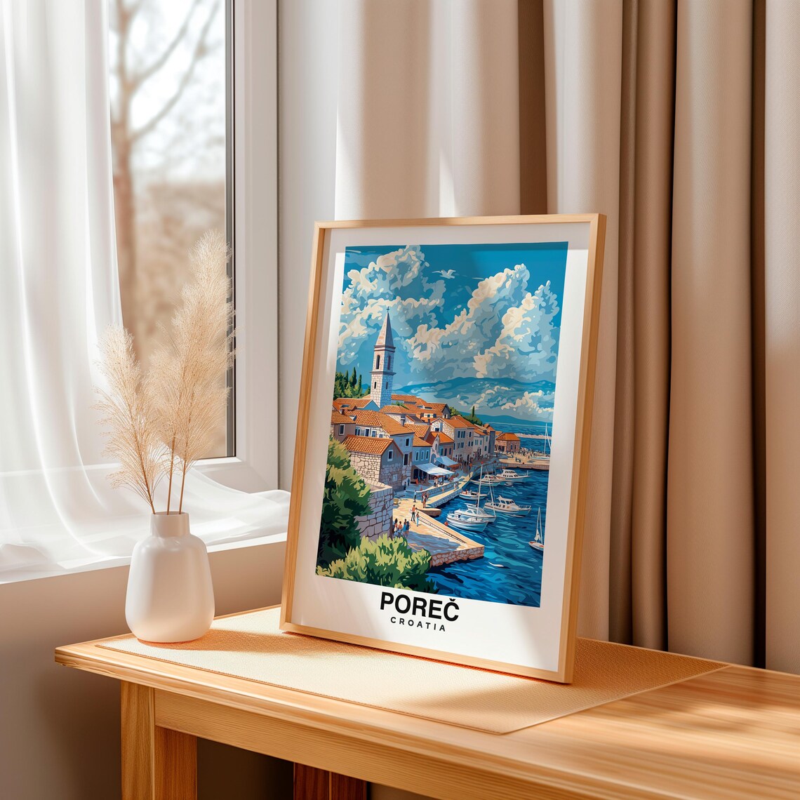 Pore Print Croatia Poster Travel Wall Art Coastal Print Scenic Art Historic Decor Mediterranean Print Travel Poster Croatian Art - Image 3