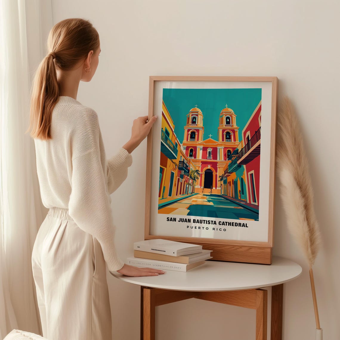 San Juan Bautista Print Puerto Rico Poster San Juan Bautista Views Cathedral Art Puerto Rico Charm San Juan Beauty Historic Landmark - Image 2