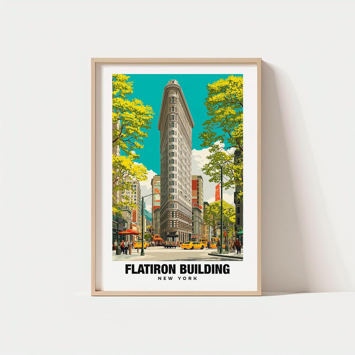 Flatiron Building New York City Street Vintage Travel Poster
