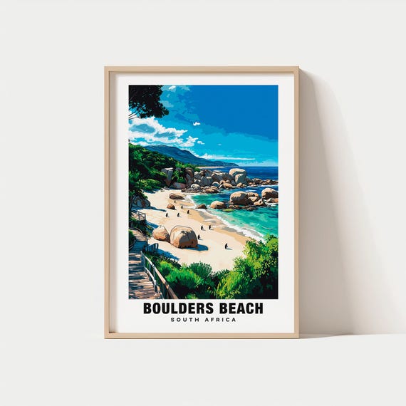 Boulders Beach Print South Africa Poster Views Art Charm Beauty Historic