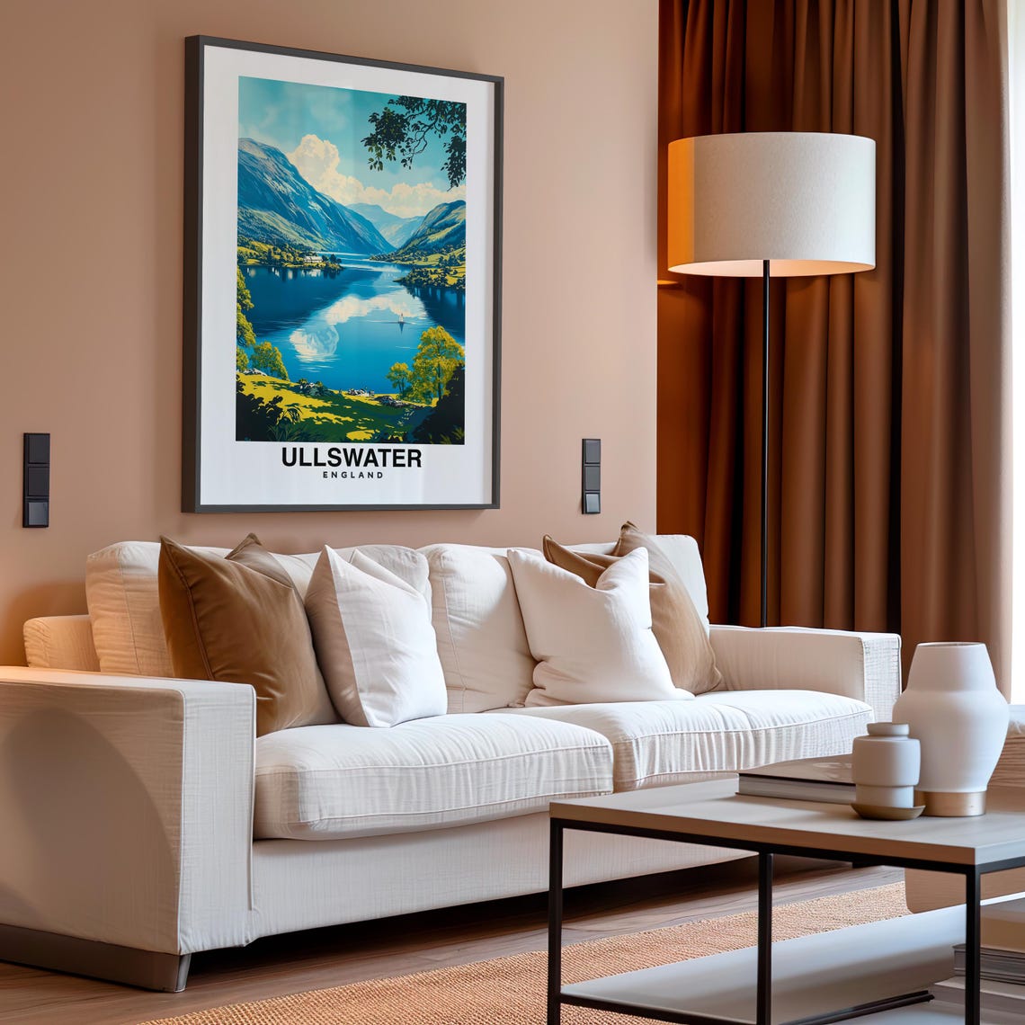 Ullswater Print Travel Poster English Art Scenic Lake Mountain Views Outdoor Adventure Lake District Tranquil Beauty Nature Escape - Image 4