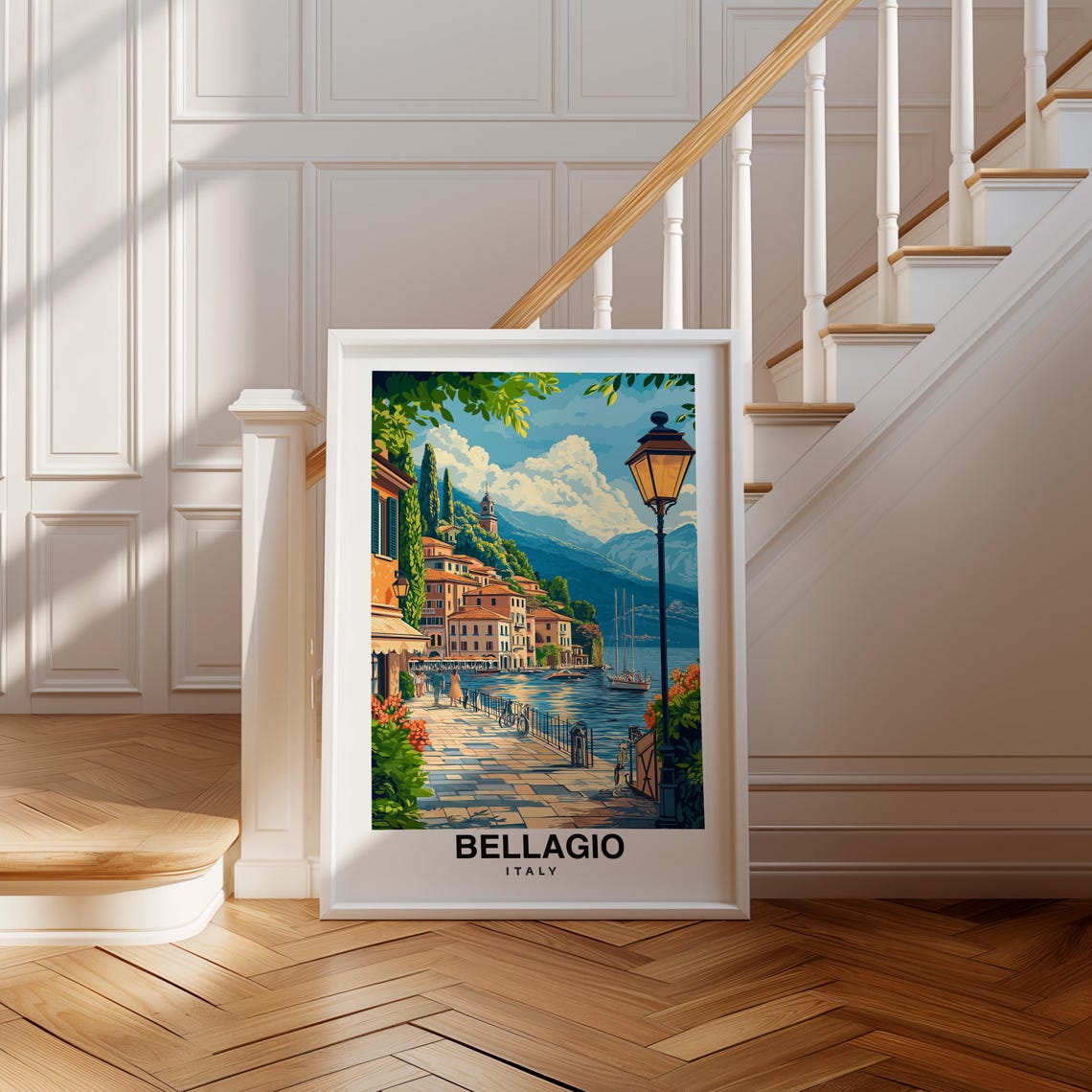Bellagio Print Italy Poster Travel Wall Art Lake Como Print Europe Poster Scenic Art Coastal Decor Travel Poster Landscape Print