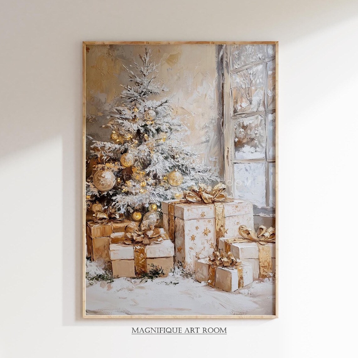 Vintage Christmas Tree Art Print, Holiday Decor