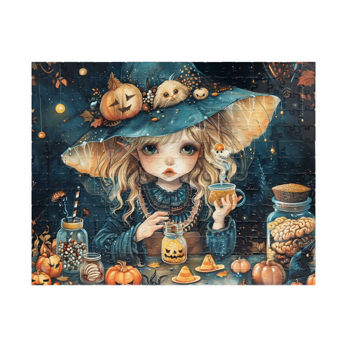 Cute Witch Girl Brewing Potions Halloween Fantasy Magic Poster - Image 3