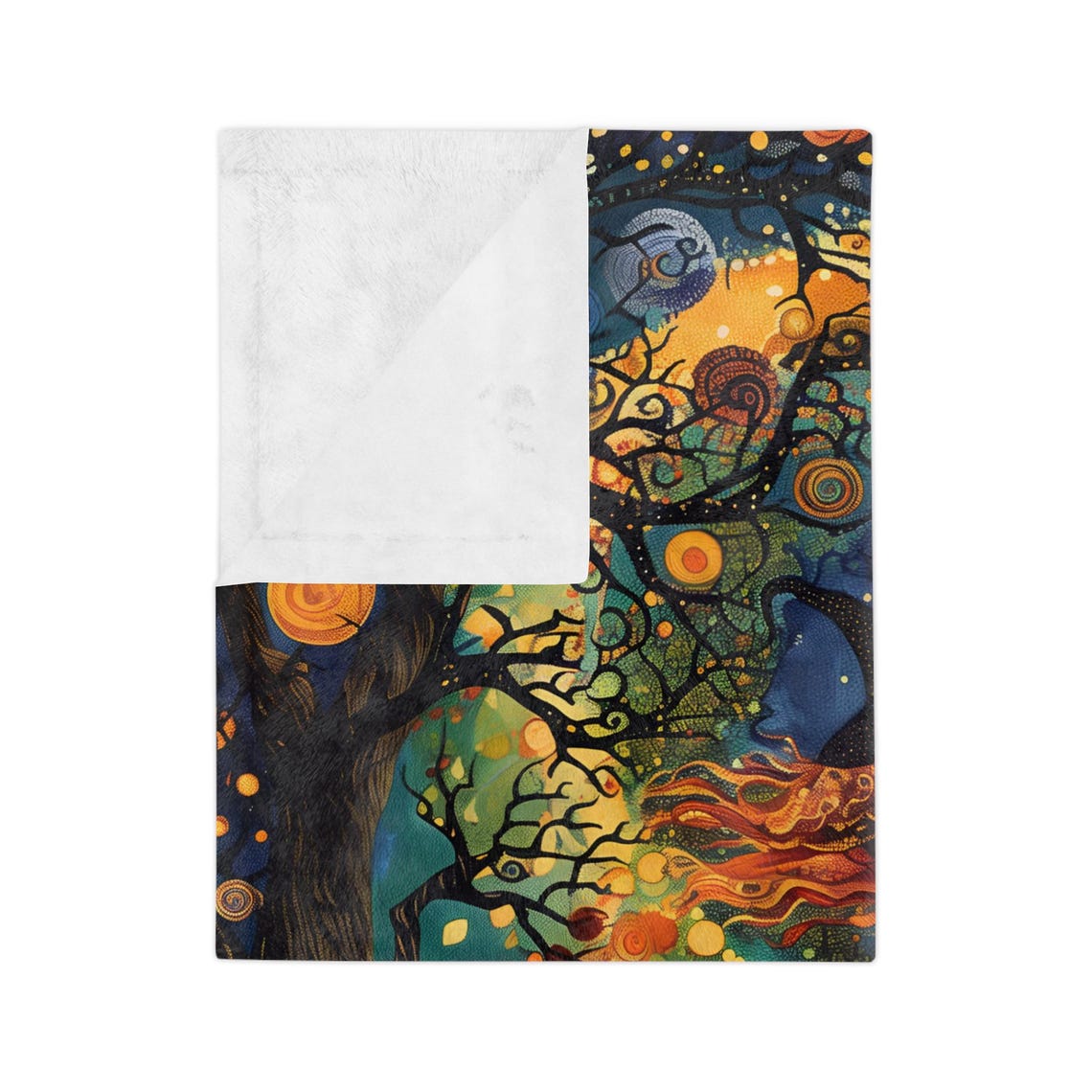Mystical Halloween Witch Under a Swirling Orange Moon Poster - Image 4