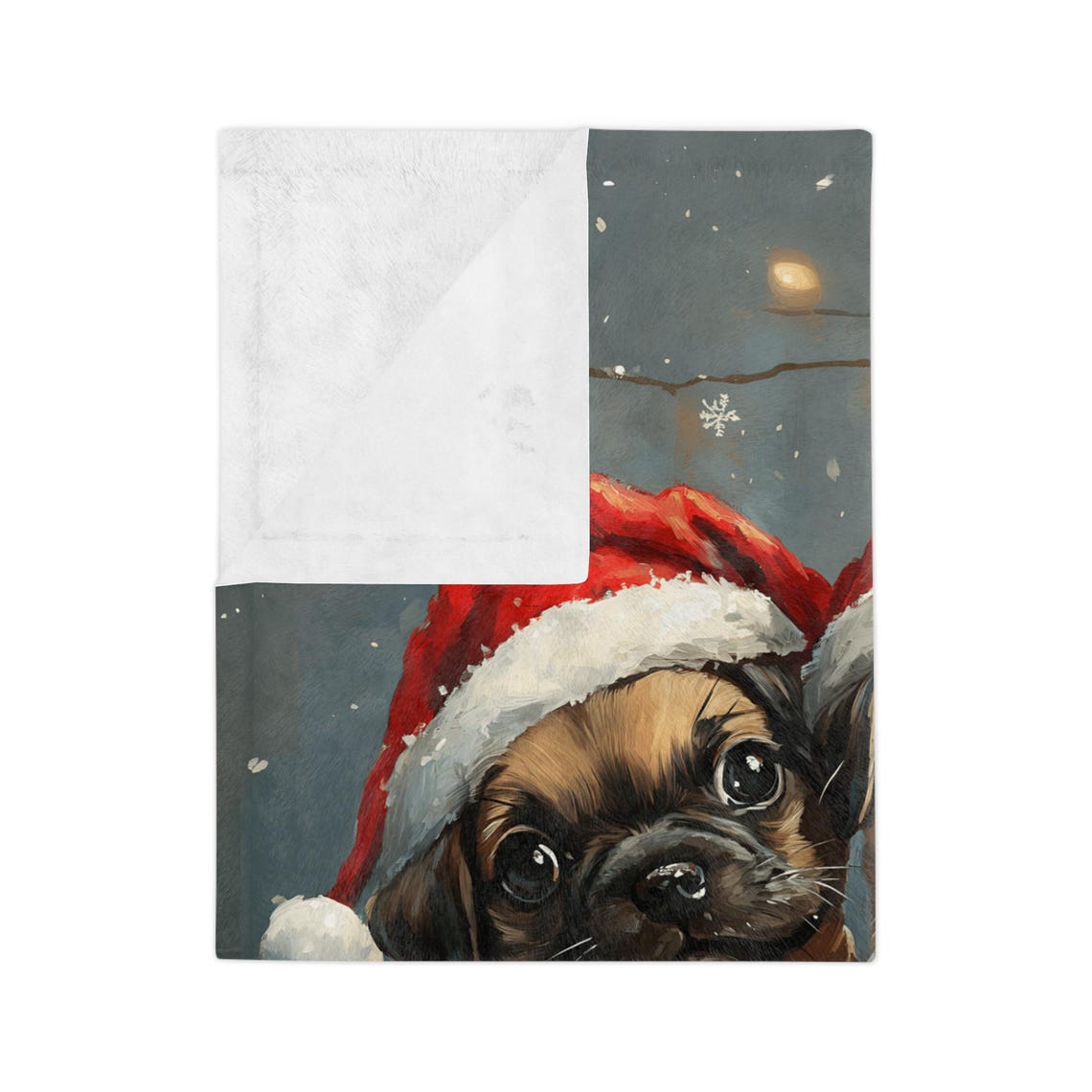 Two Adorable Pugs In Santa Hats With A Christmas Sack Holiday Poster - Image 3