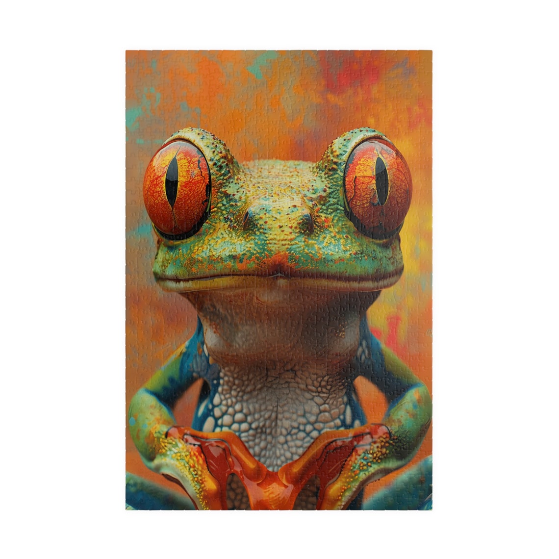 Red Eyed Tree Frog Close Up Vivid Wildlife Nature Art Poster - Image 3