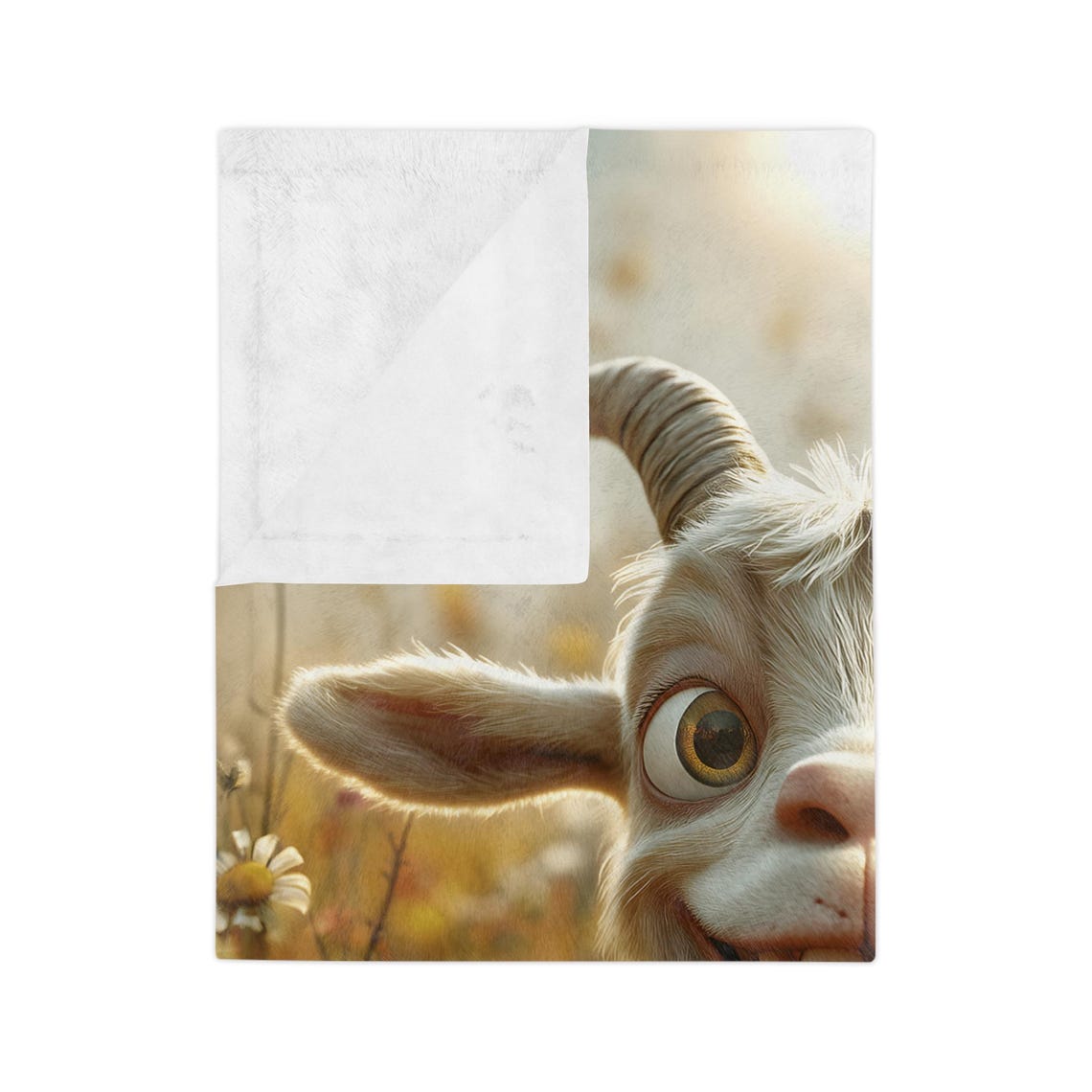 Happy Smiling Goat Peeking Over a Rustic Wooden Fence Poster - Image 3