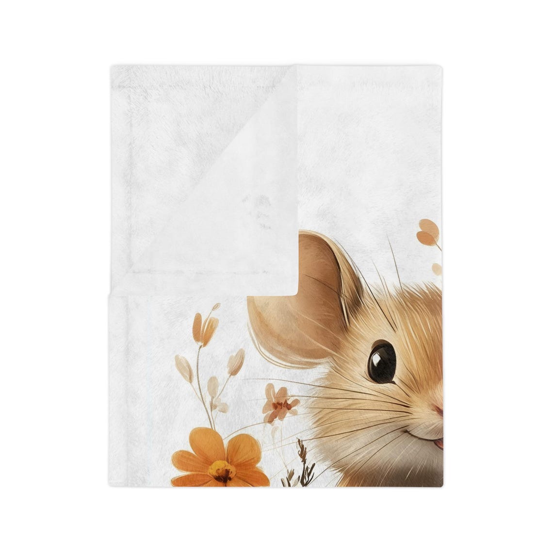 Cute Smiling Field Mouse Among Wildflowers Watercolor Poster - Image 3