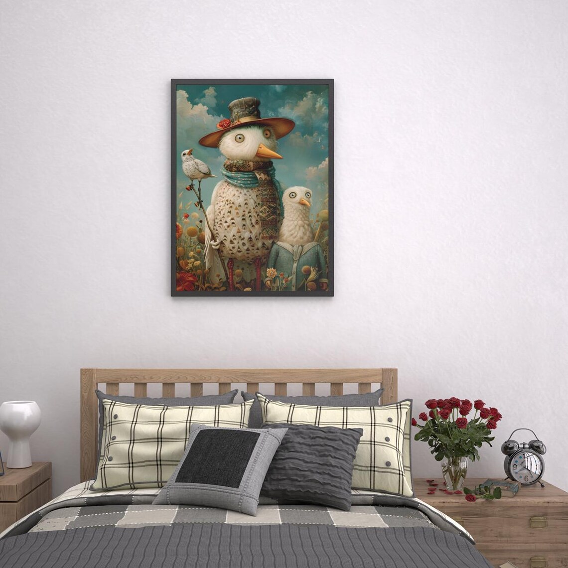 Dressed Bird Family With Top Hat And Scarf Wildflower Poster - Image 2