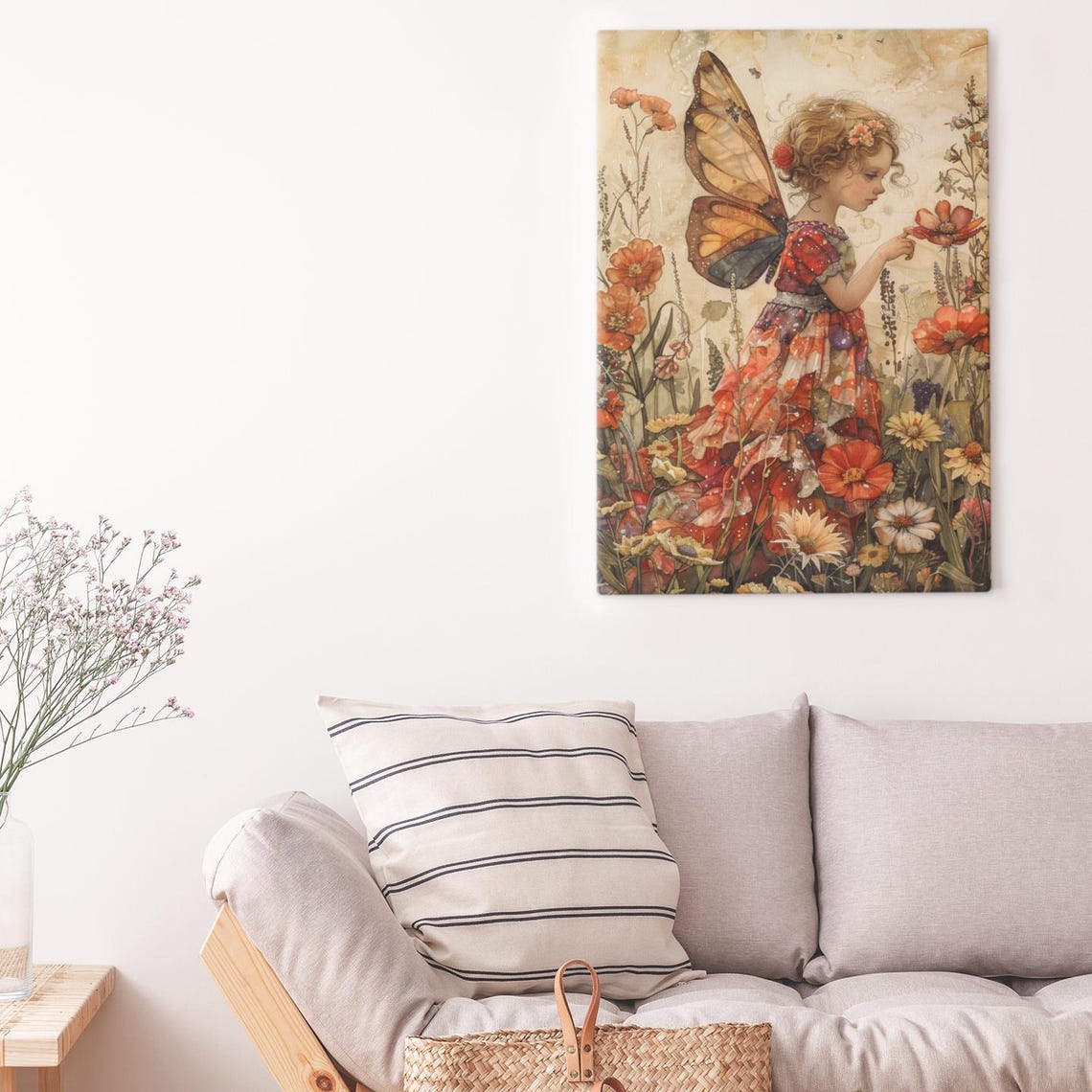 Wildflower Fairy Iii Printposter Flower Faerie Watercolor Wall Art Fantasy Decor For Bedroom Office Living Laundry Room Or Nursery