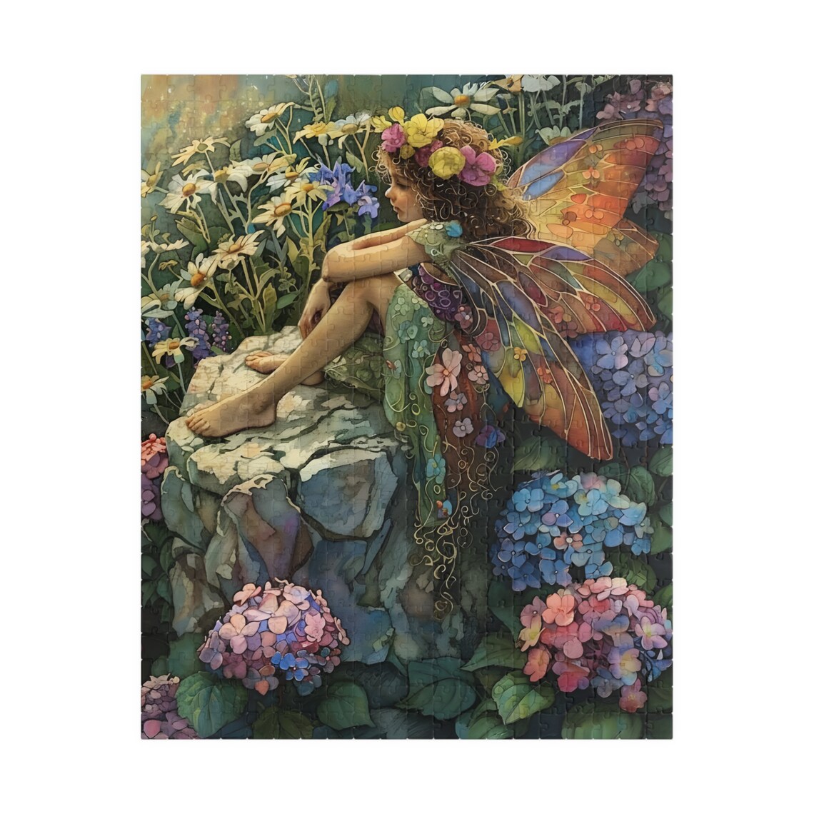 Hydrangea Fairy III Watercolor Garden Faerie Art Print - Image 5