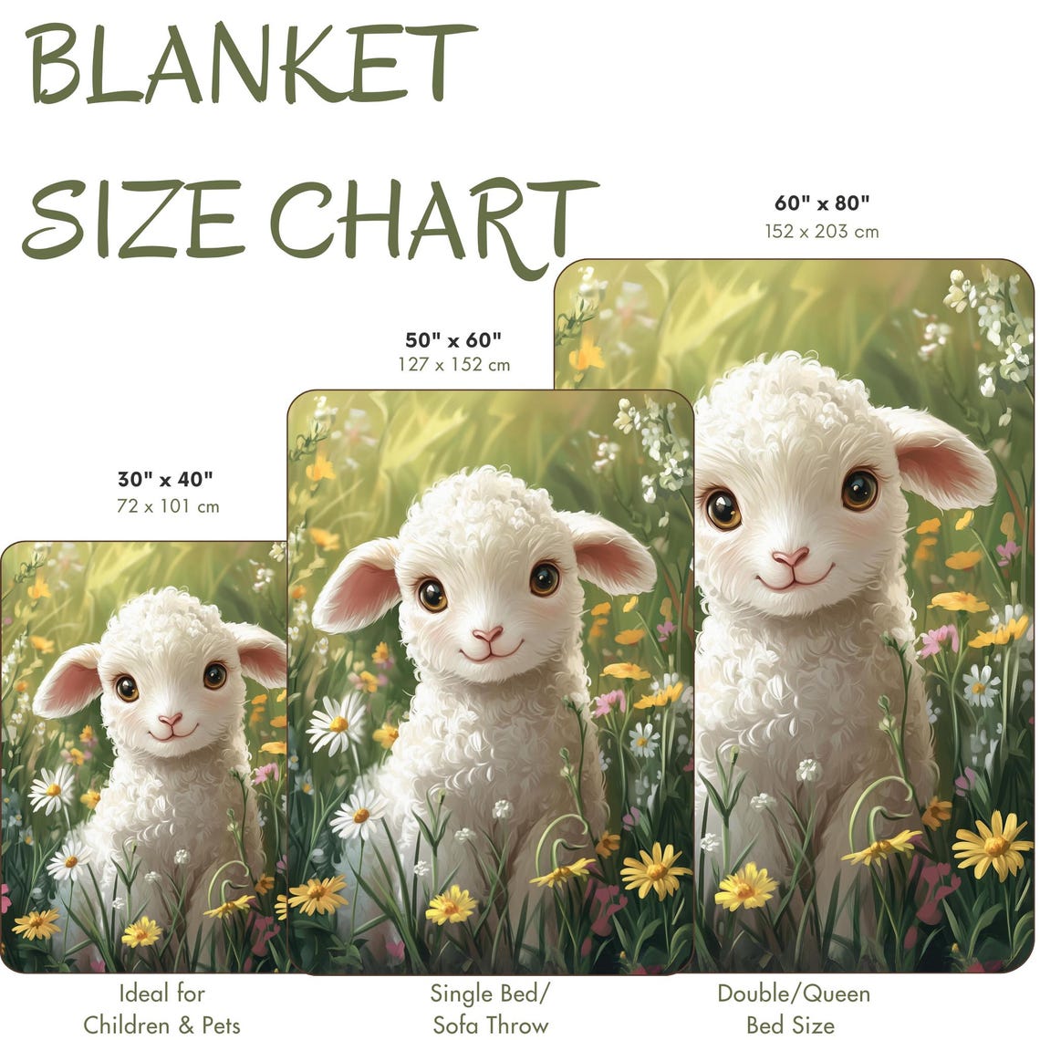 Sweet Fluffy Lamb Smiling in a Green Meadow of Wildflowers Poster - Image 4
