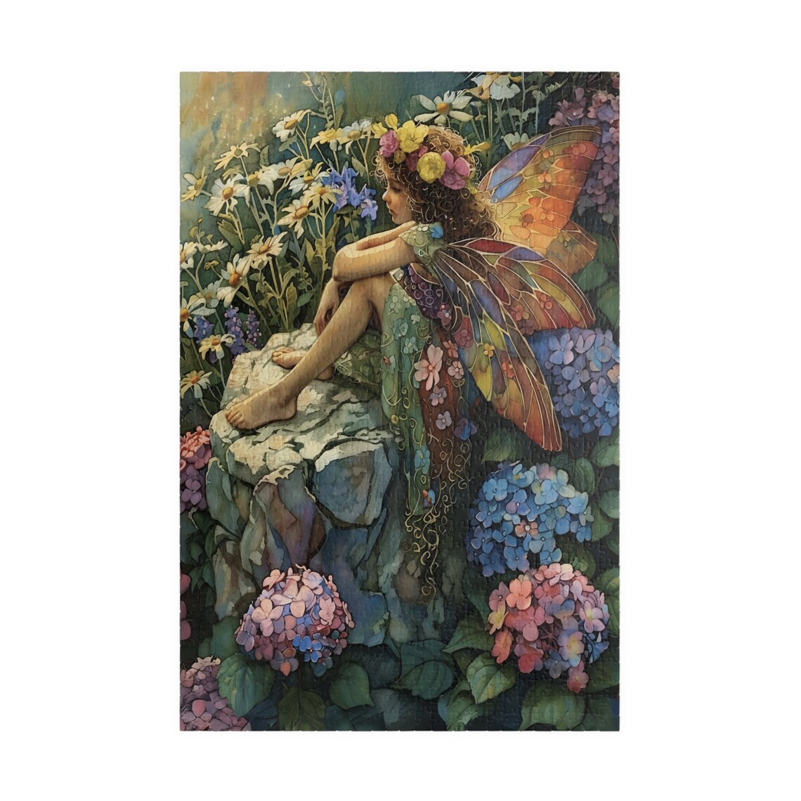Hydrangea Fairy III Watercolor Garden Faerie Art Print - Image 3