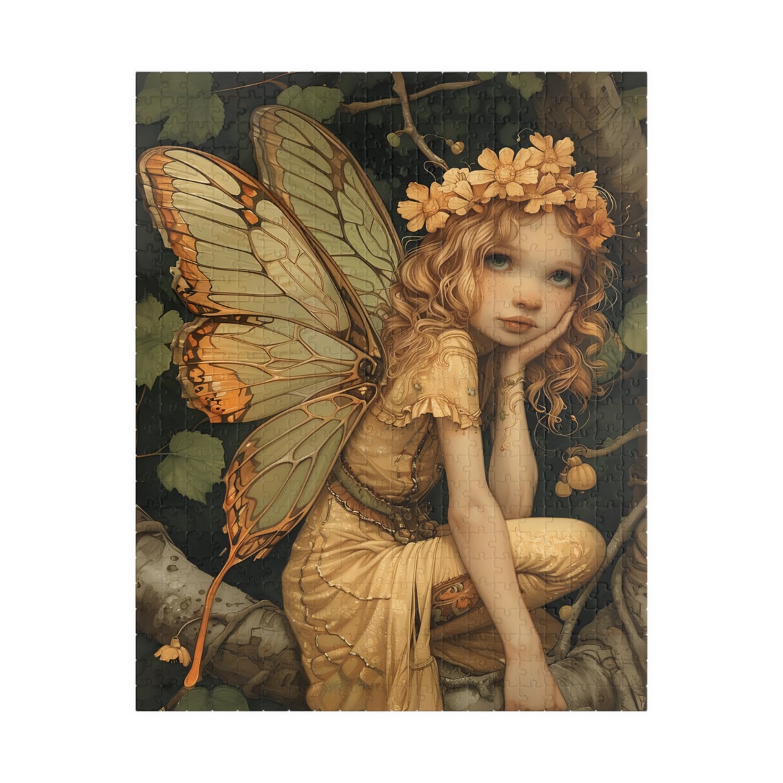 Tree Fairy With Butterfly Wings and Flower Crown Woodland Art Poster - Image 5