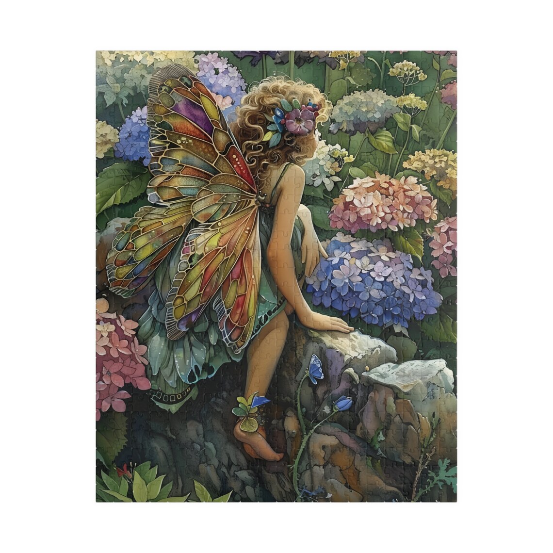 Hydrangea Fairy Watercolor Garden Faerie Art Print - Image 5