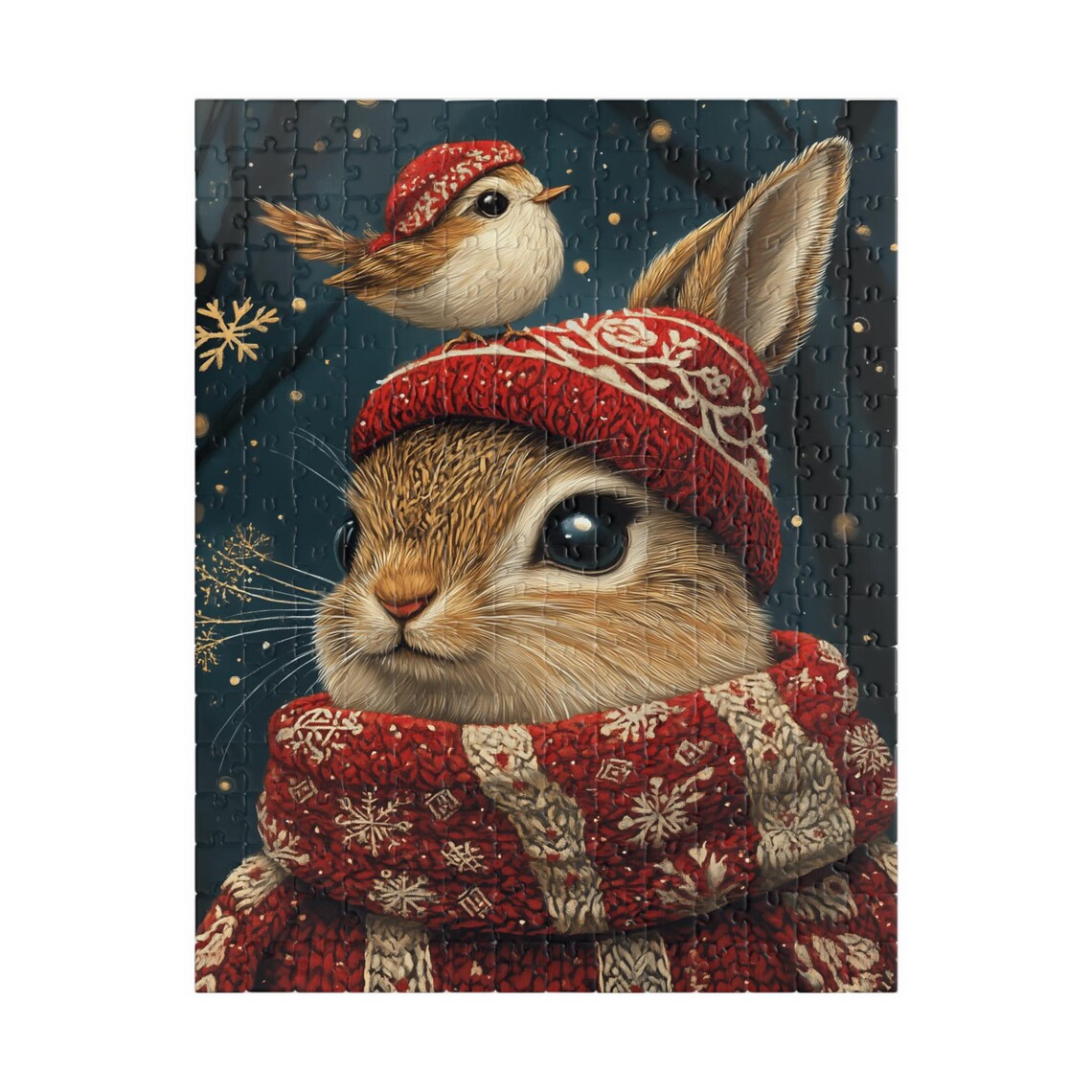 Winter Rabbit And Little Bird Jigsaw Puzzle Gift - Image 5
