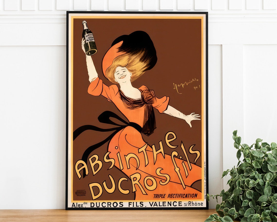 Absinthe Ducros Fils Vintage French Aperitif Advertising Poster