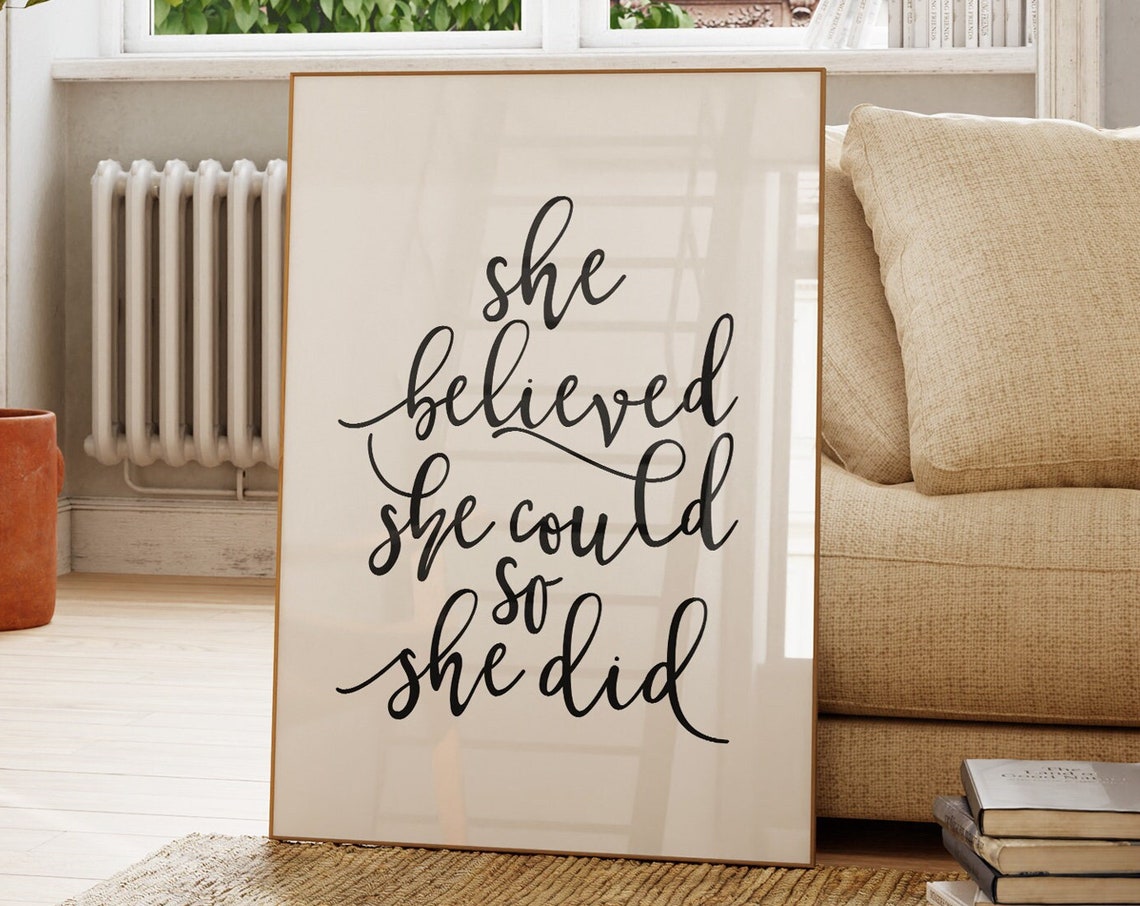 Printable Art Motivational Quote Wall Art For Girls Room Inspirational Sayings Print Positive Quote Girl Bedroom Decor - Image 3