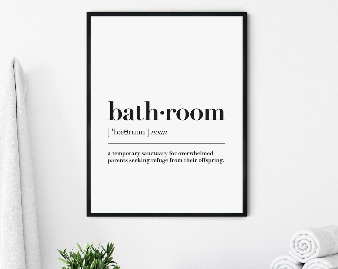 Bathroom Definition Quote Print, Typography Wall Decor - Image 2