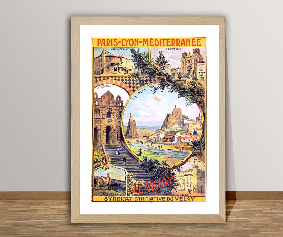 Le Puy En Velay Paris Lyon Mediterranee Vintage Travel Poster