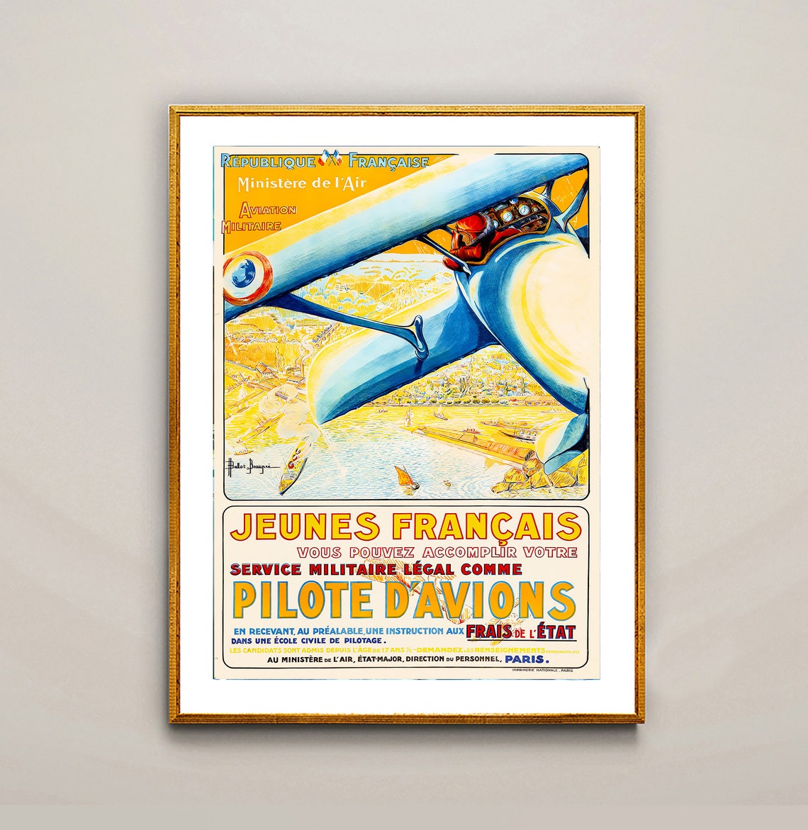 French Military Aviation Pilote d'Avions Vintage Recruitment Poster - Image 2