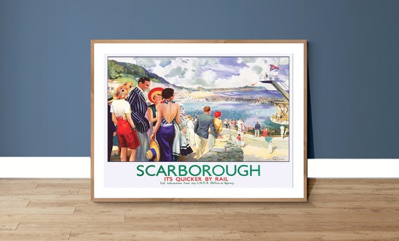 Scarborough England Vintagetravel Poster Poster Paper Or Print Gift Idea Wall Decor