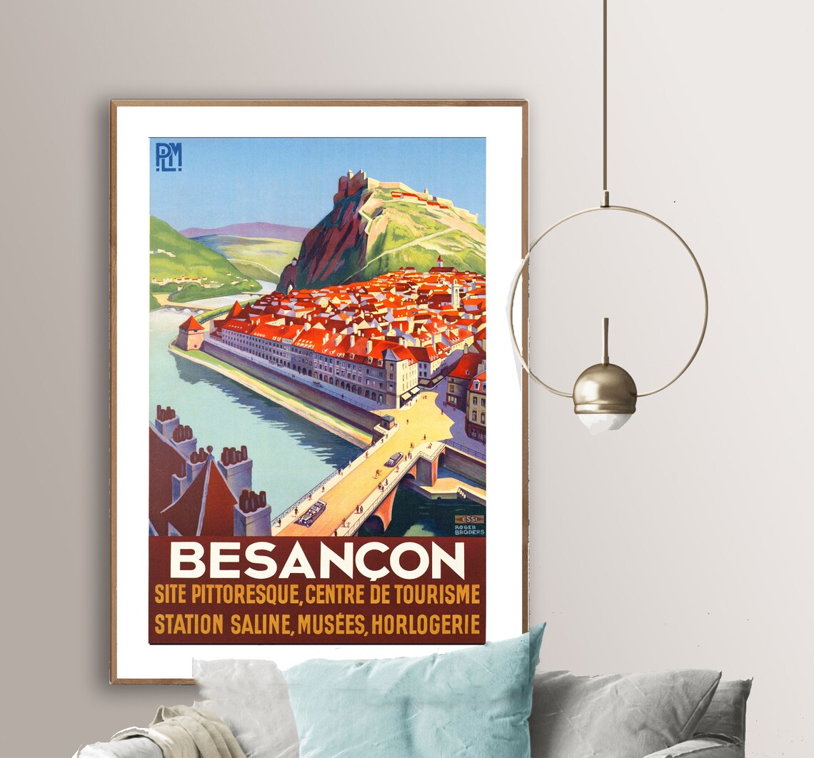 Besanon France Vintage Travel Poster, Travel in France