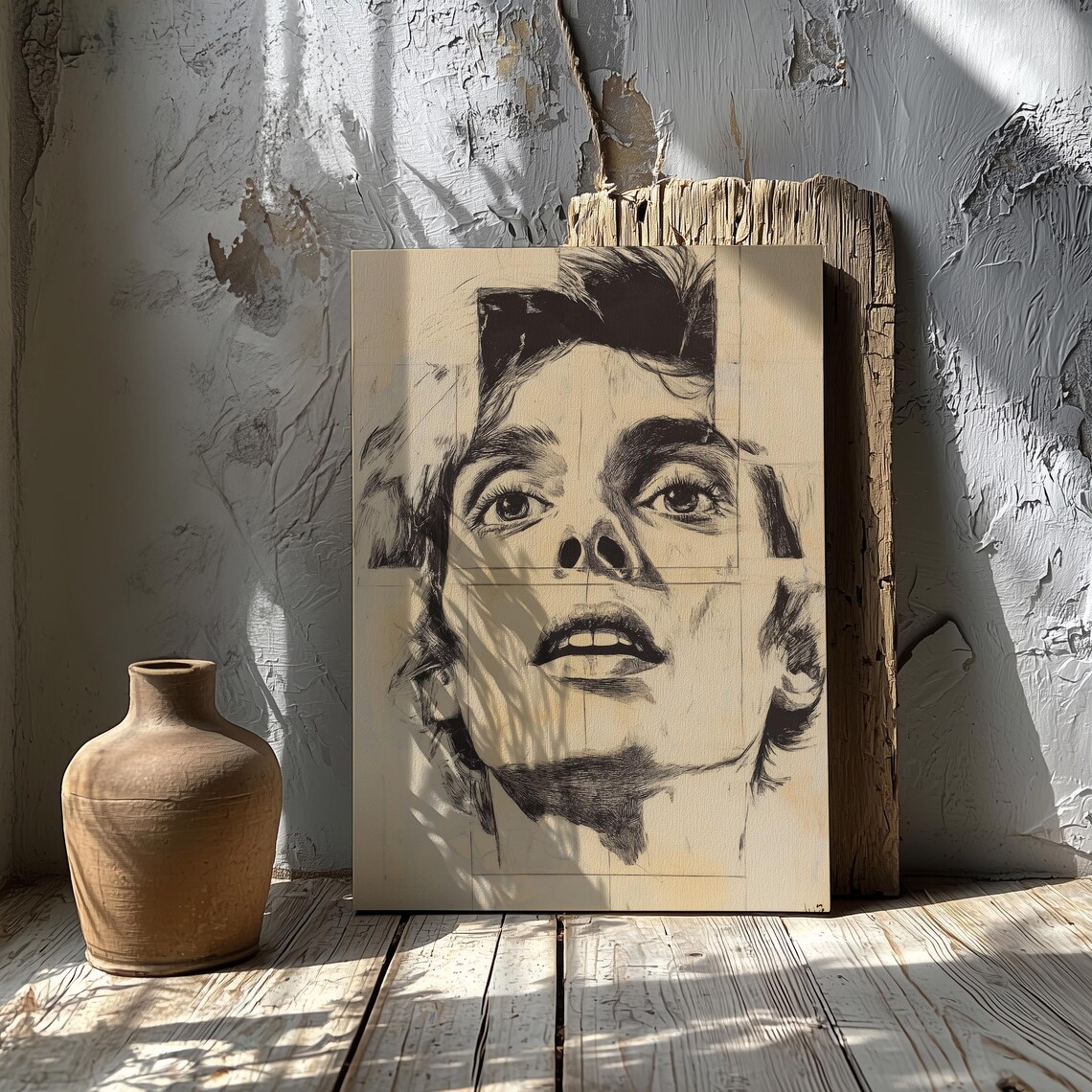 Shattered Perception Fragmented Portrait Sketch - Image 6