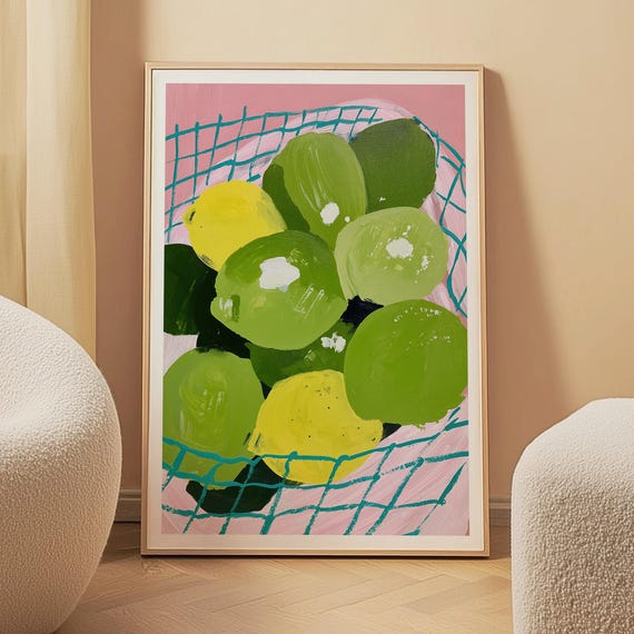Limes And Lemons Kitchen Print Modern Citrus Wall Art