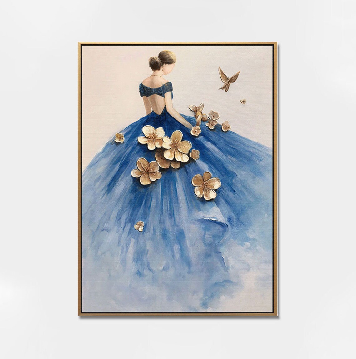 Blue Dress Ballet Girl Abstract Ballerina Art Print - Image 4