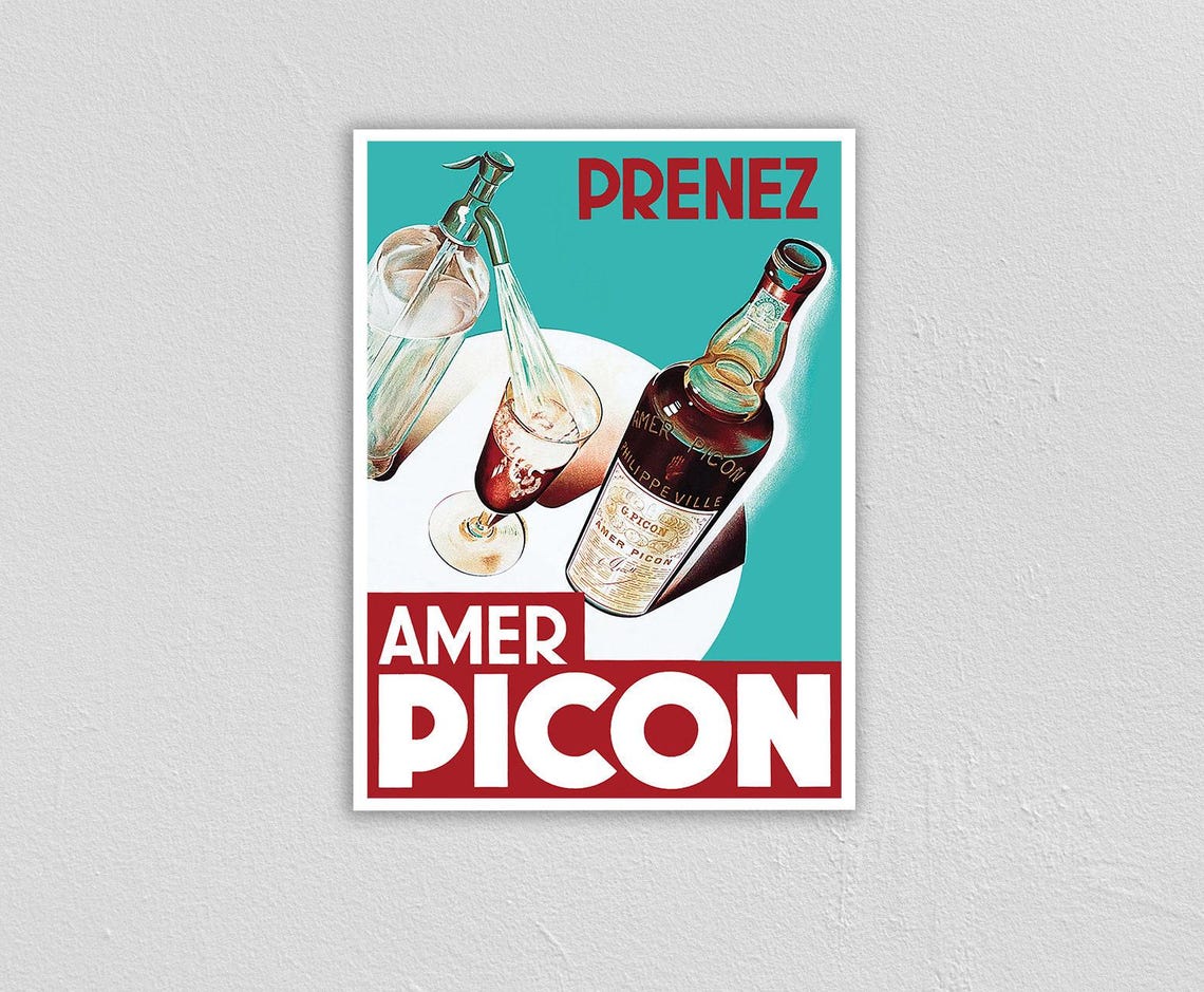 Amer Picon Prenez Vintage Aperitif Siphon Bottle Advert Poster - Image 2