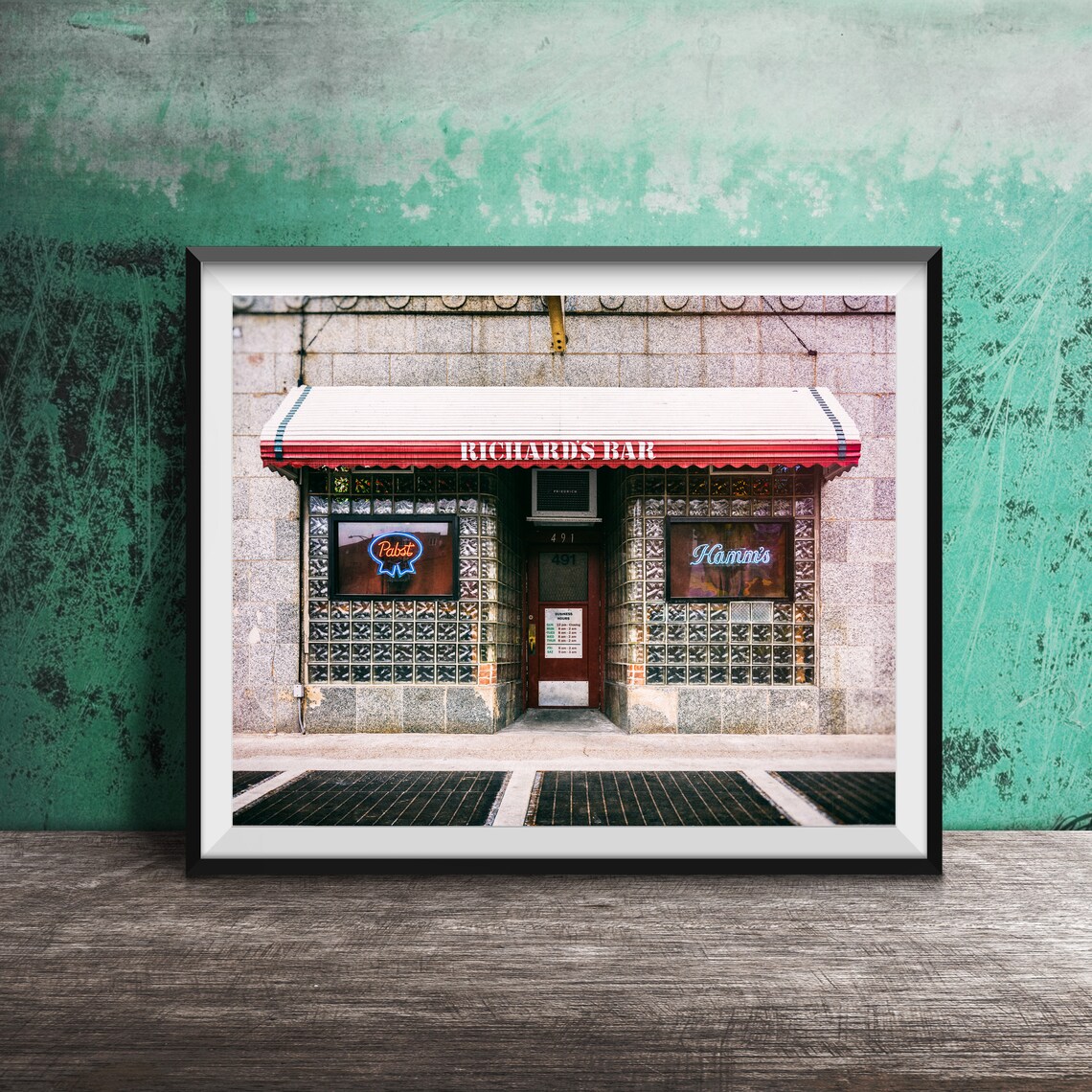 Richards Bar Chicago Sign, Chicago Travel Poster