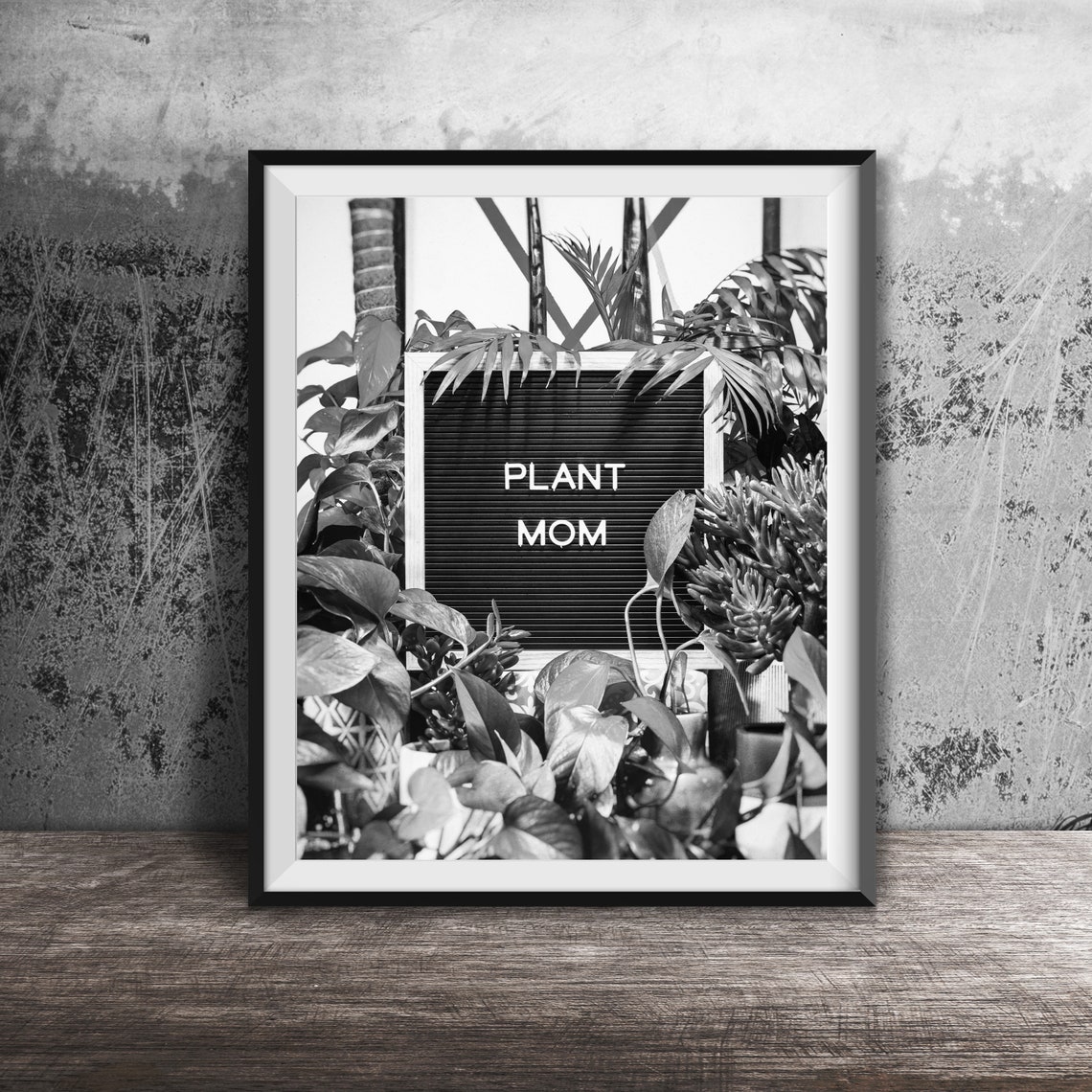 Plant Mom Letter Board Sign Surrounded By Houseplants Art Poster - Image 2