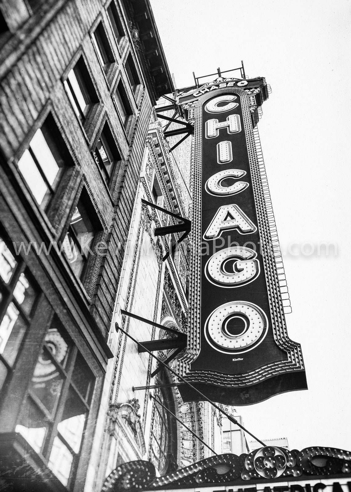 Chicago Theatre Vertical Red Marquee Neon Sign Downtown Art Poster - Image 2