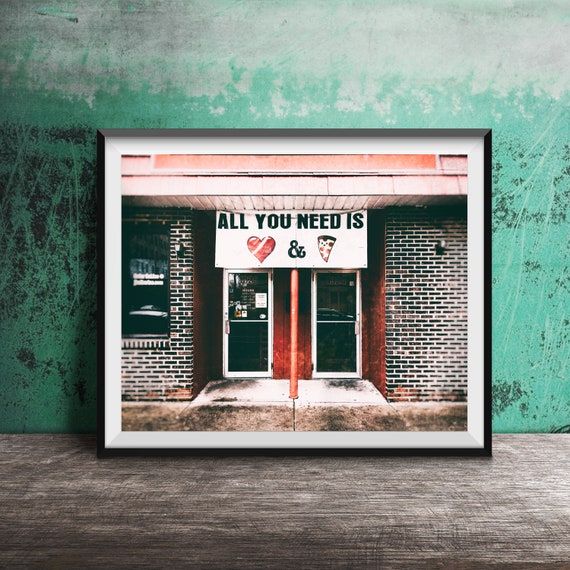 Pizza Love Sign, Pizza Food Photography Art Print