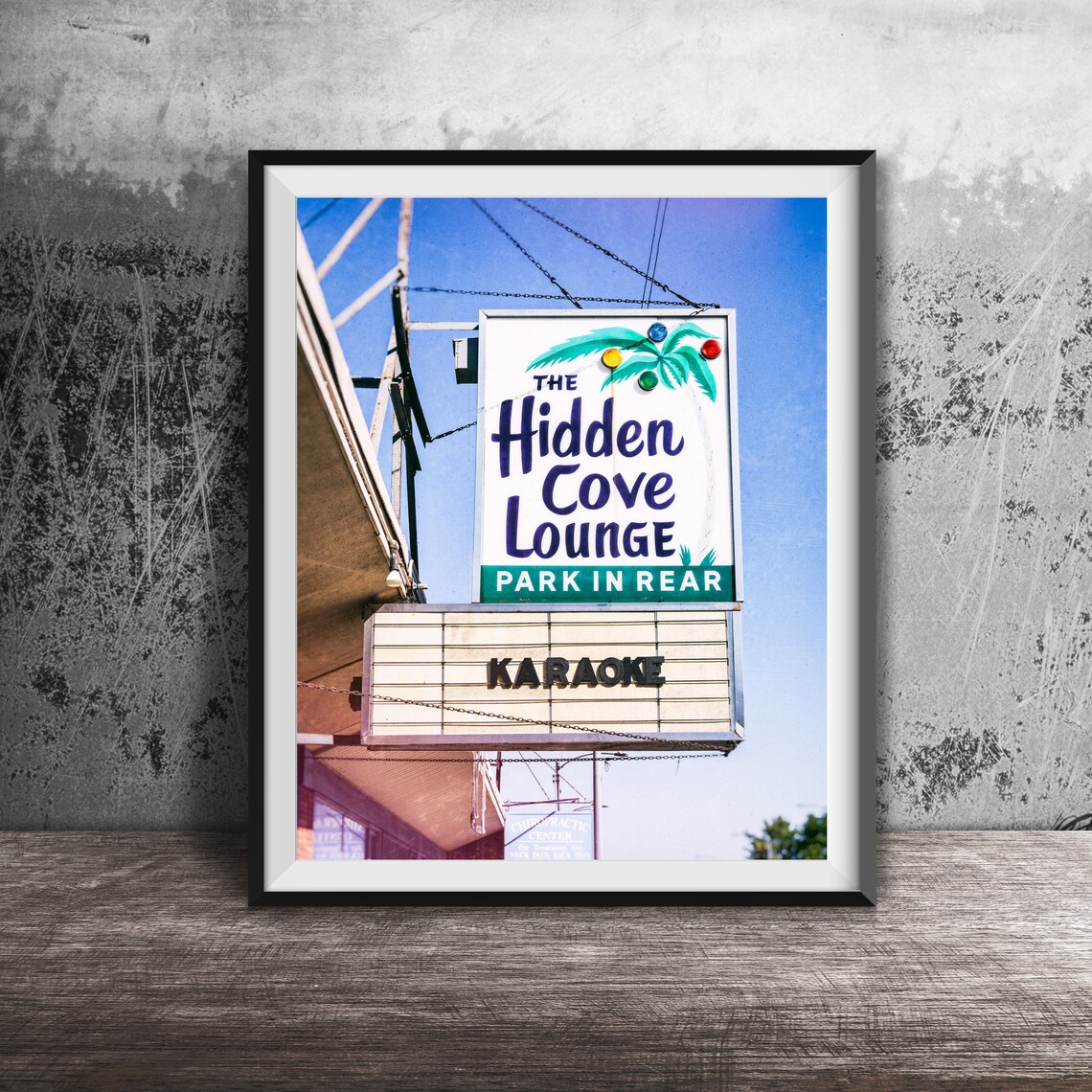 Hidden Cove Lounge Karaoke Bar Sign Chicago Photography Poster