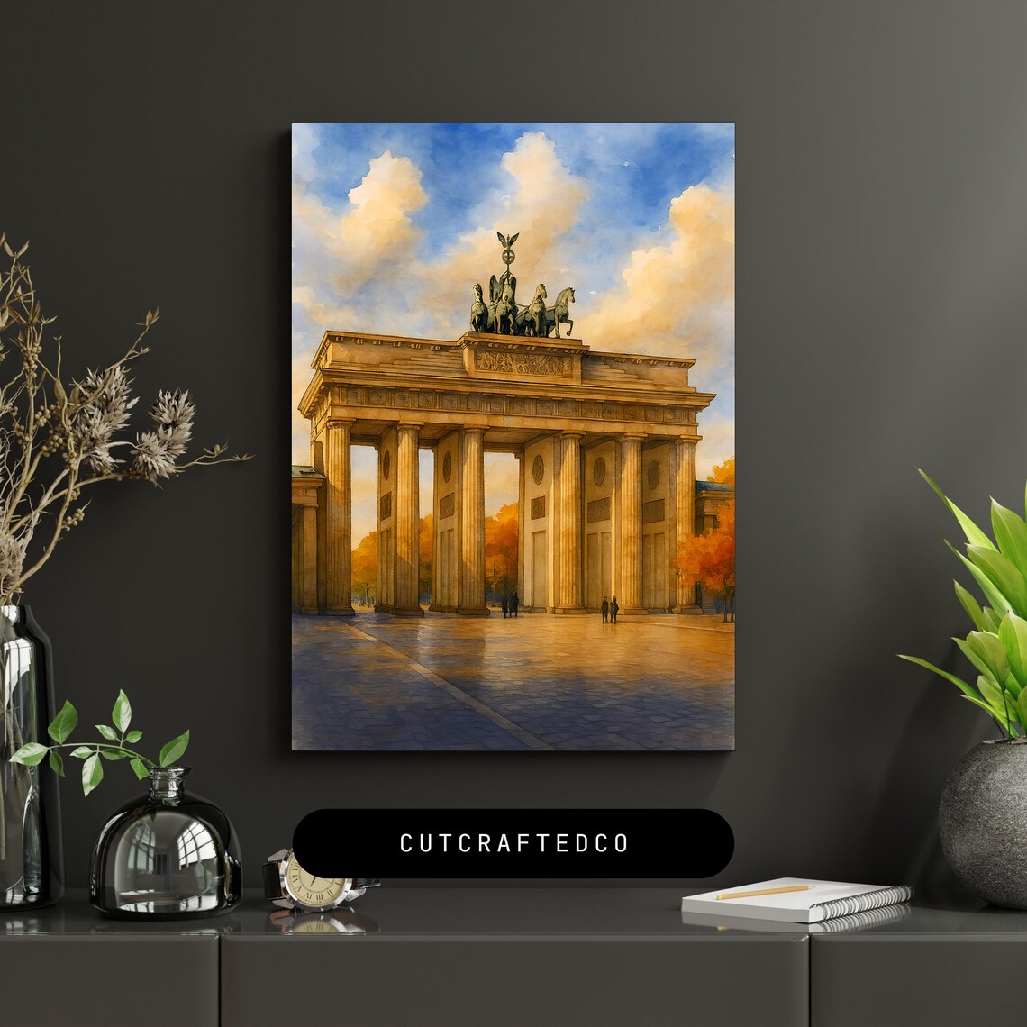 Brandenburg Gate Berlin Watercolor Quadriga Germany Landmark Poster