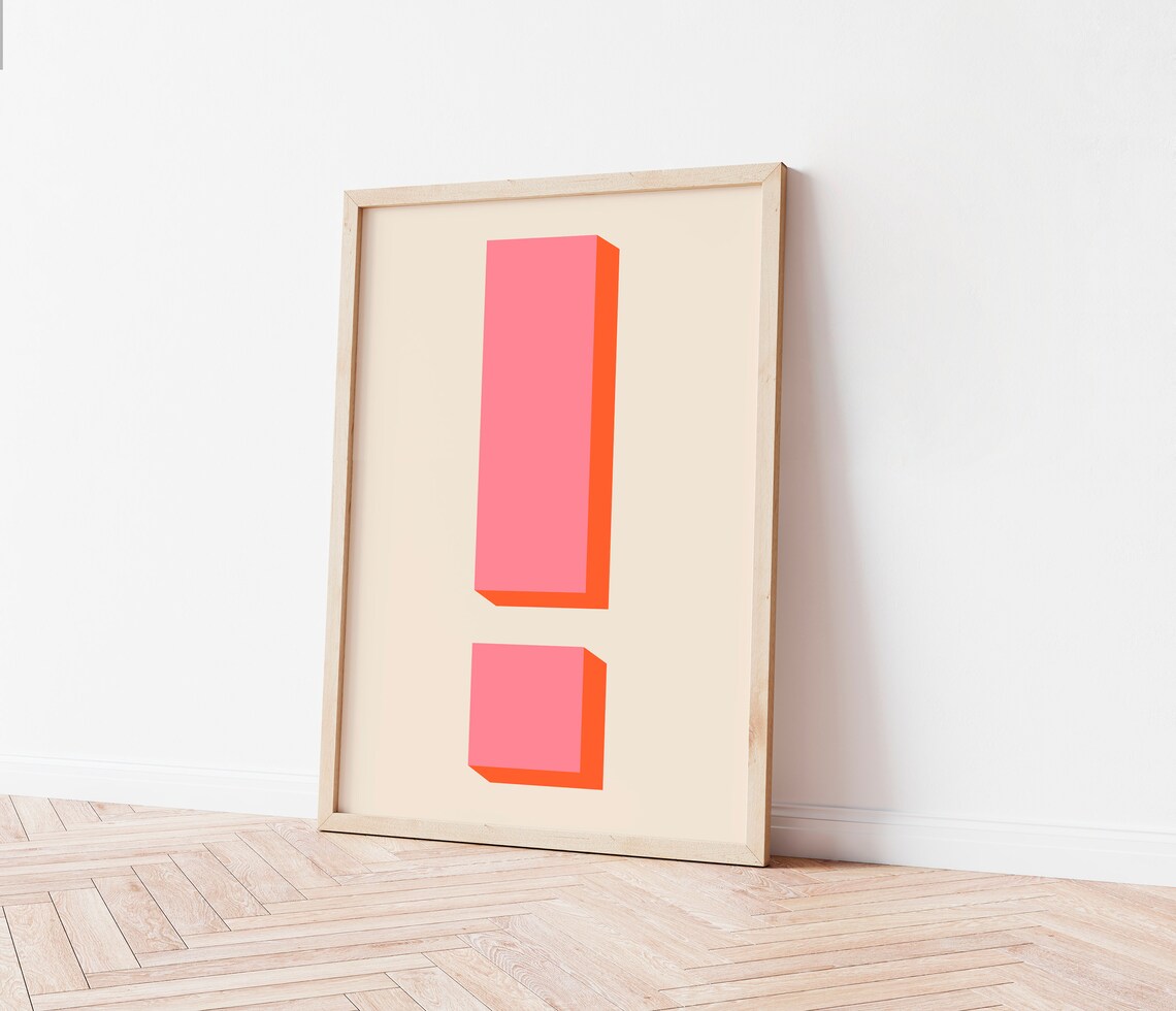 Exclamation Mark Quirky Typography Graphic Poster