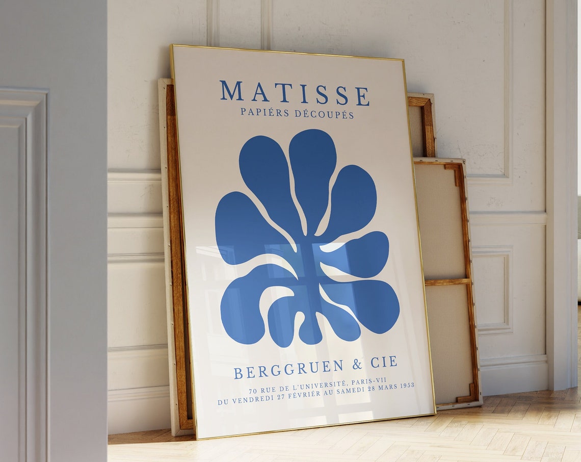 Matisse Papiers Decoupes Blue Organic Shape 1953 Paris Poster