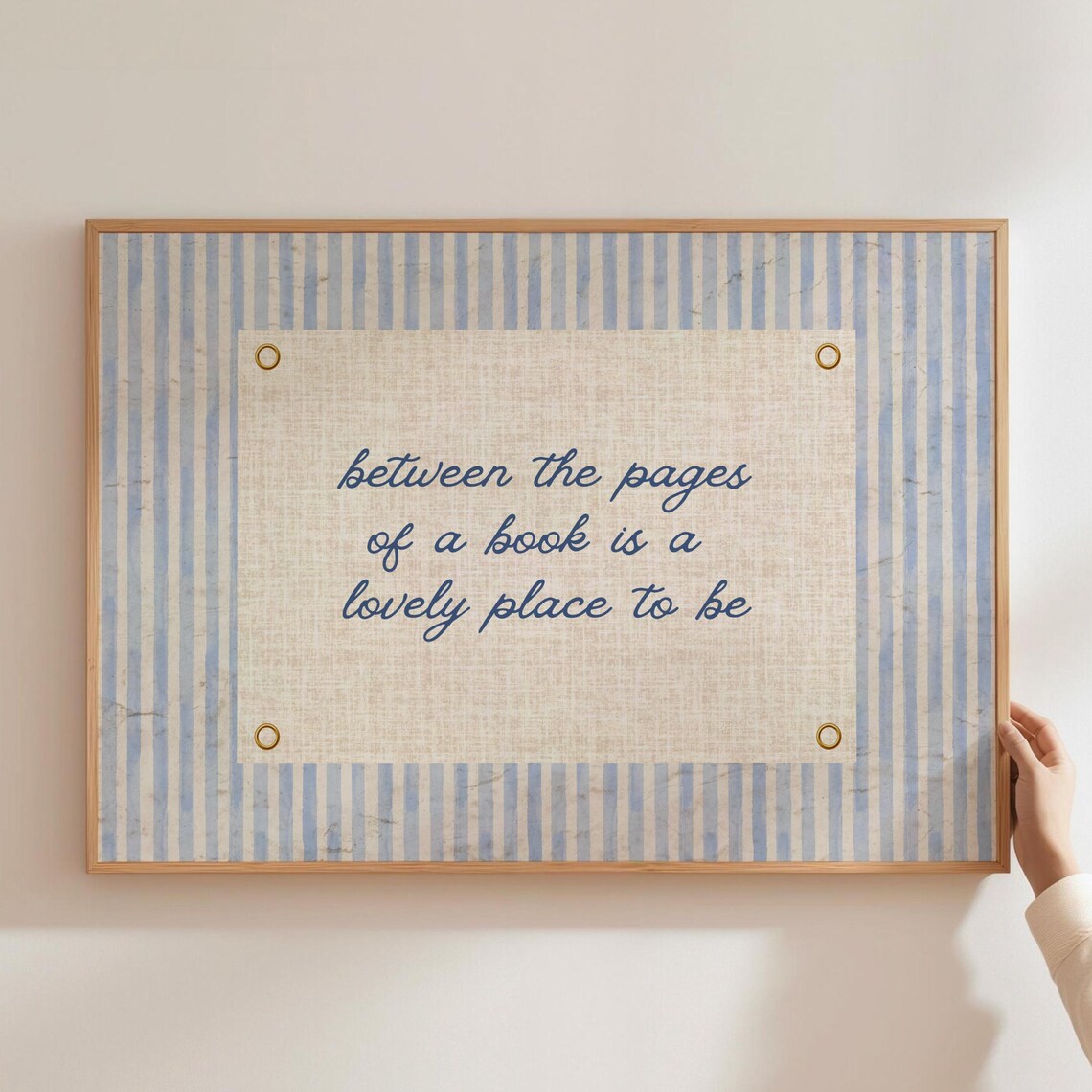 Vintage Striped Book Lover Quote, Nursery Decor